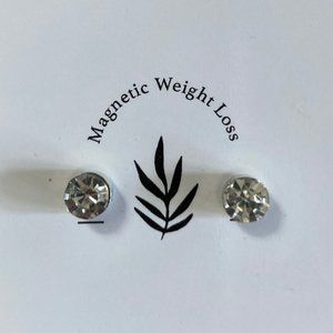 Magnetic Earrings for acupressure weight loss. Clear Crystal